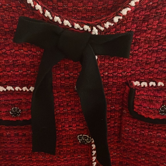 Tweed red bow dress - Picture 2 of 3